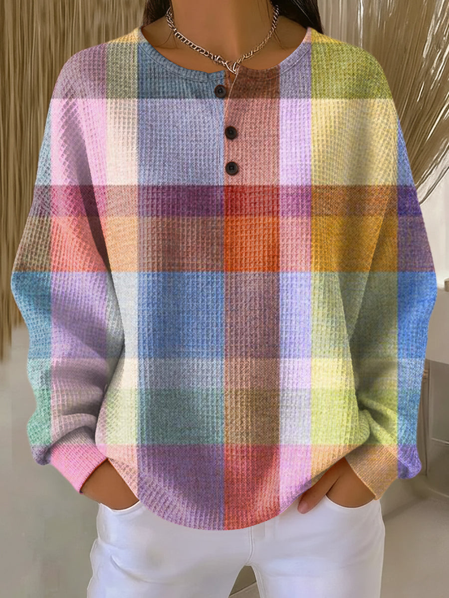 Alba | Jersey con patrón de cuadros en tonos pastel