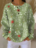Pilar | Jersey navideño verde con abetos