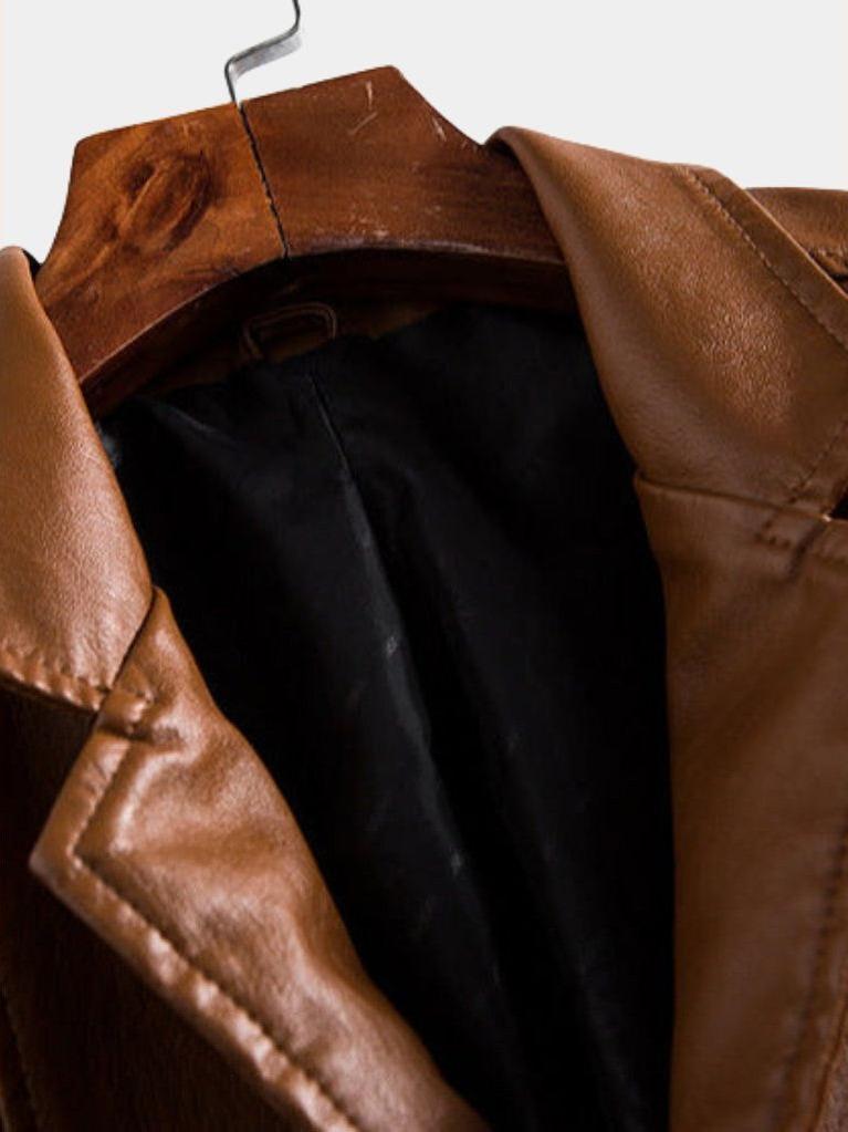 Jonas™ | Chaqueta de cuero color caramelo