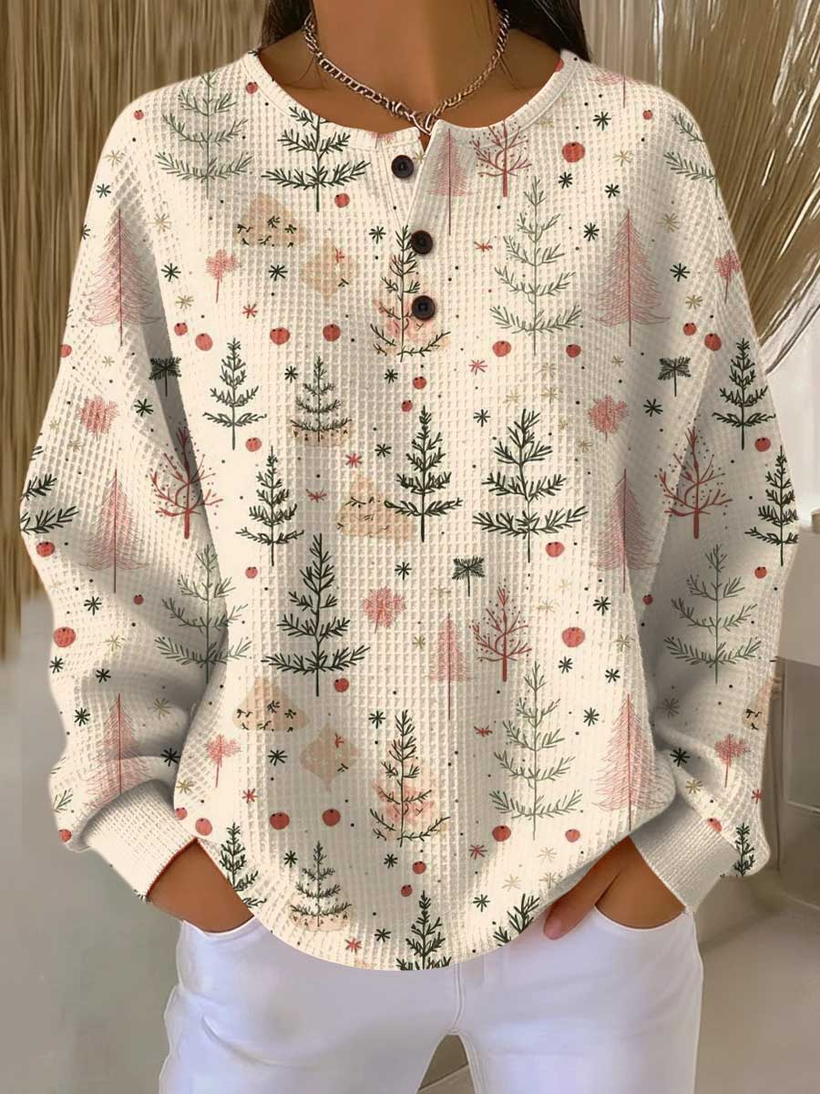 Carolina | Jersey crema con pequeños abetos