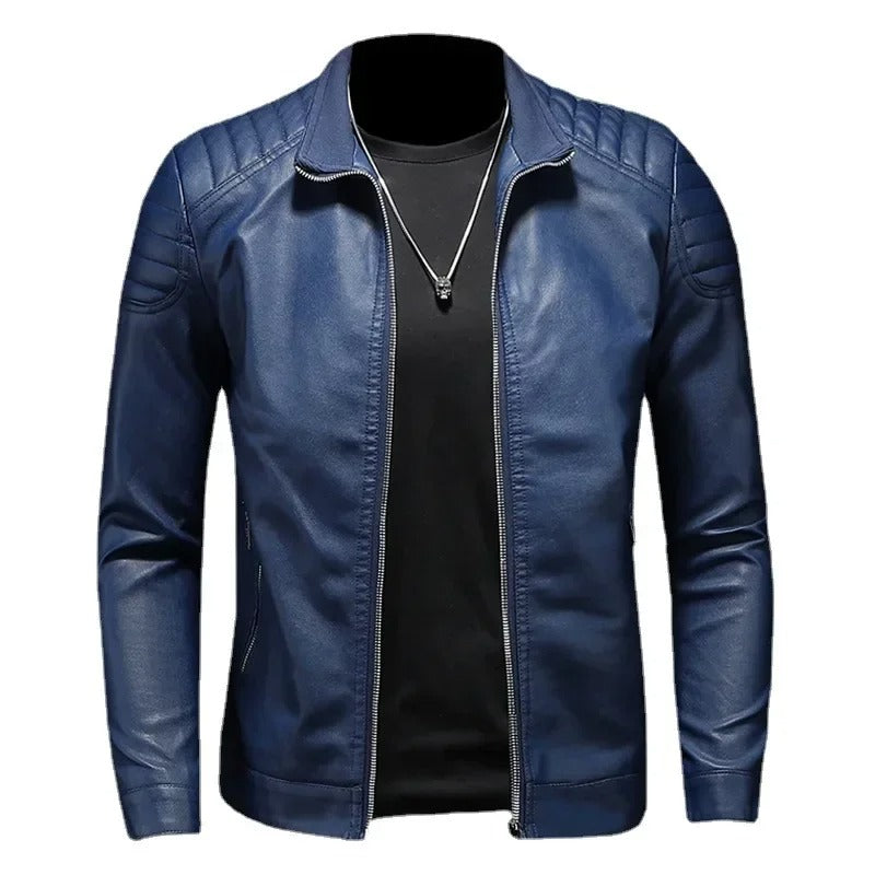 Francisco™ | Chaleco de cuero con cuello stand