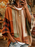 Sudadera con capucha para mujer de patchwork otoñal
